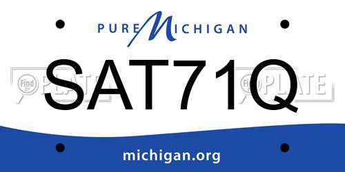 SAT71Q Michigan License Plate