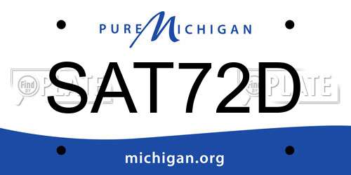 SAT72D Michigan License Plate