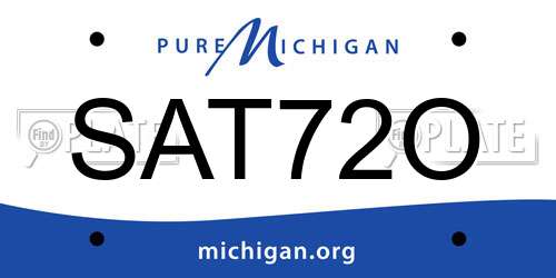 SAT72O Michigan License Plate