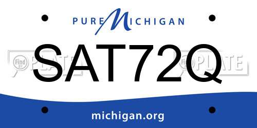 SAT72Q Michigan License Plate