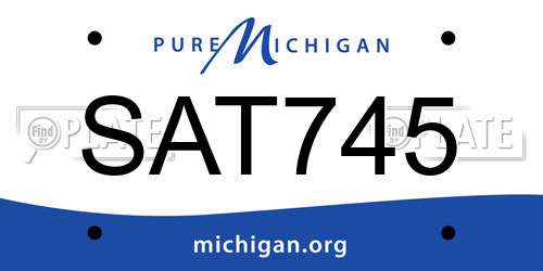 SAT745 Michigan License Plate