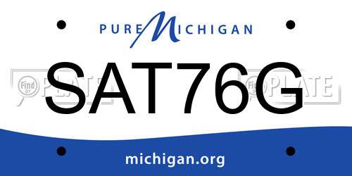 SAT76G Michigan License Plate