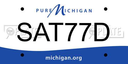 SAT77D Michigan License Plate