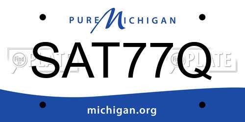 SAT77Q Michigan License Plate
