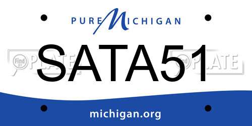 SATA51 Michigan License Plate