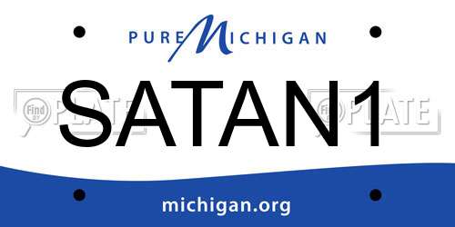SATAN1 Michigan License Plate