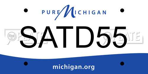 SATD55 Michigan License Plate