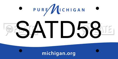 SATD58 Michigan License Plate