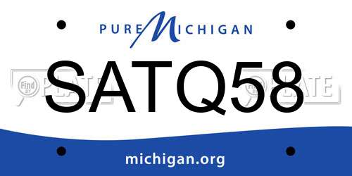SATQ58 Michigan License Plate