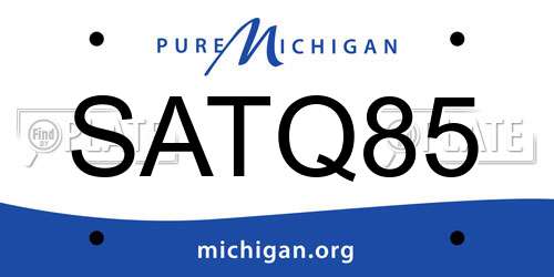 SATQ85 Michigan License Plate
