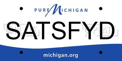 SATSFYD Michigan License Plate