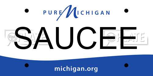 SAUCEE Michigan License Plate