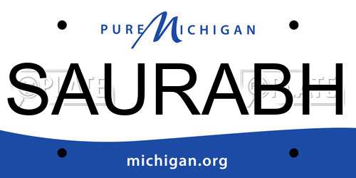 SAURABH Michigan License Plate