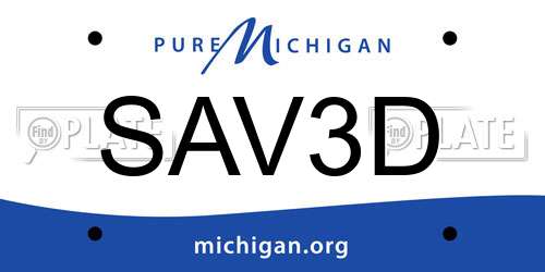 SAV3D Michigan License Plate