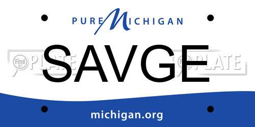 SAVGE Michigan License Plate