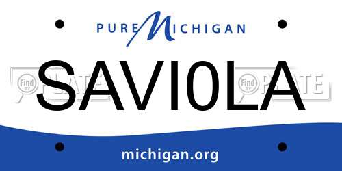 SAVI0LA Michigan License Plate