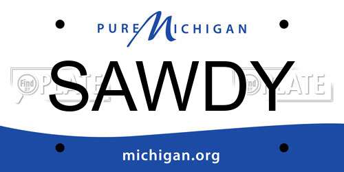 SAWDY Michigan License Plate