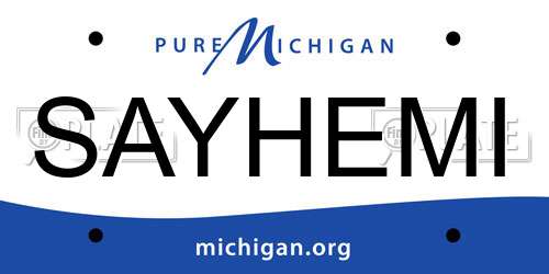 SAYHEMI Michigan License Plate