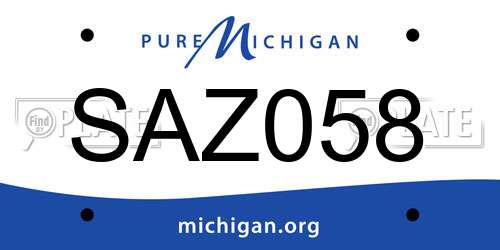 SAZ058 Michigan License Plate