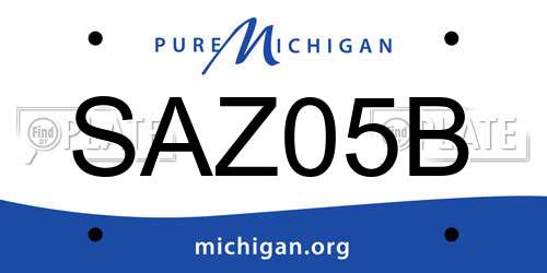 SAZ05B Michigan License Plate