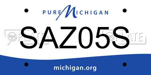 SAZ05S Michigan License Plate