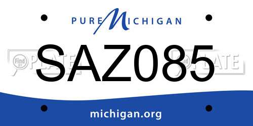 SAZ085 Michigan License Plate