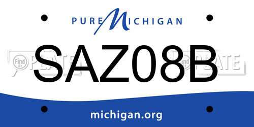 SAZ08B Michigan License Plate