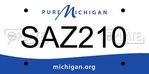 SAZ210 Michigan License Plate