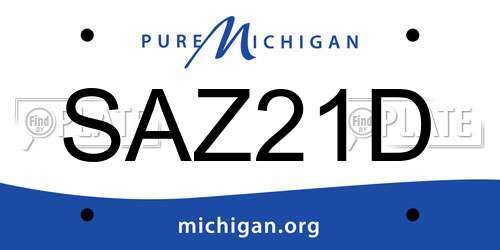 SAZ21D Michigan License Plate