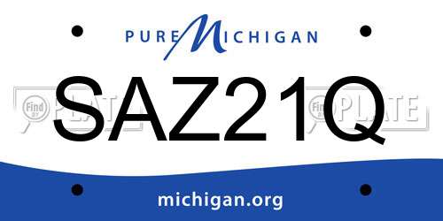 SAZ21Q Michigan License Plate