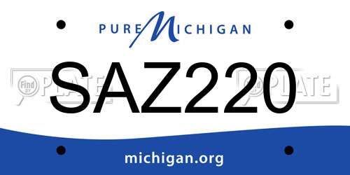 SAZ220 Michigan License Plate