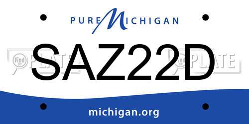 SAZ22D Michigan License Plate