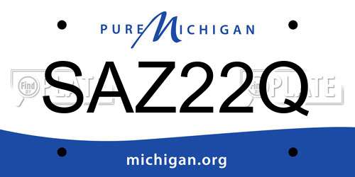 SAZ22Q Michigan License Plate