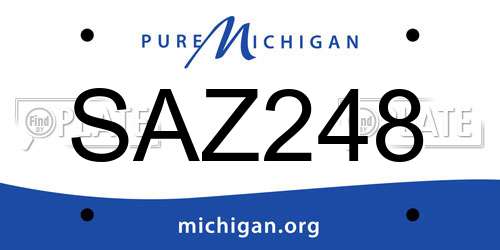 SAZ248 Michigan License Plate