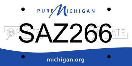 SAZ266 Michigan License Plate