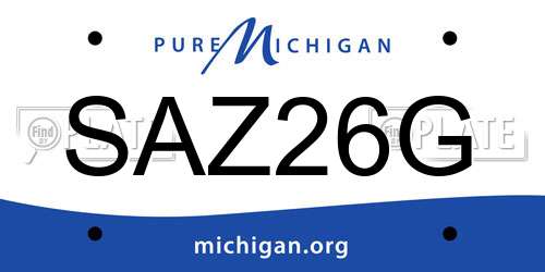 SAZ26G Michigan License Plate