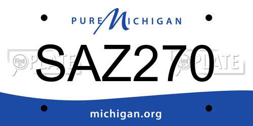 SAZ270 Michigan License Plate