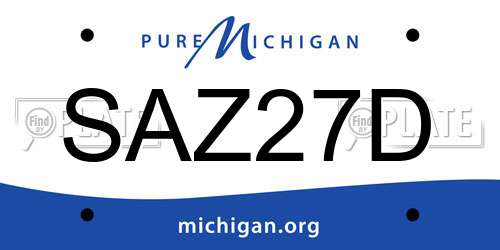 SAZ27D Michigan License Plate
