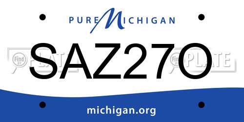 SAZ27O Michigan License Plate