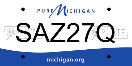 SAZ27Q Michigan License Plate