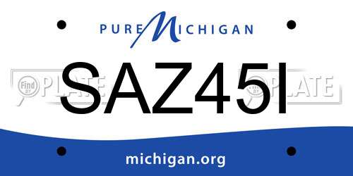 SAZ45I Michigan License Plate