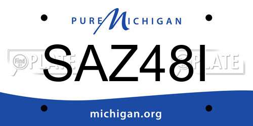SAZ48I Michigan License Plate