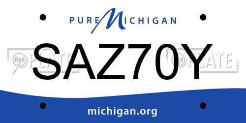 SAZ70Y Michigan License Plate