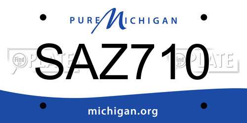 SAZ710 Michigan License Plate
