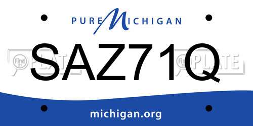 SAZ71Q Michigan License Plate