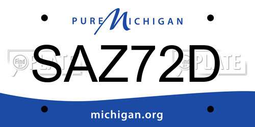SAZ72D Michigan License Plate