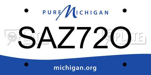 SAZ72O Michigan License Plate