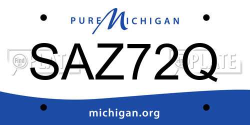 SAZ72Q Michigan License Plate