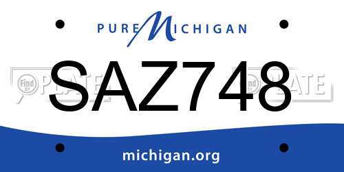SAZ748 Michigan License Plate