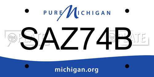 SAZ74B Michigan License Plate